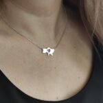 Срібне Кольє Карта України з серцем