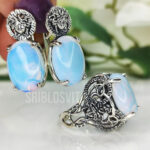 набори прикрас з срібла місячний камінь