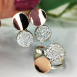 срібло з золотом набори кульчики срібні з золотом