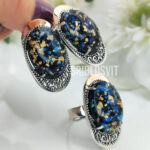 ювелірний набір срібло з золотими пластинами від виробника великі камені масивні прикраси