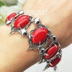 Срібний браслет з коралом купити