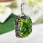 кулон з бурштином срібні кулони зелений бурштин підвіска купити кулон для дівчини подарунок мамі - Зображення 2