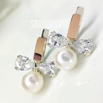 сережки з перлиною кульчики з перлиною - Зображення 3