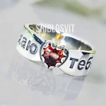 каблучка з серцем я кохаю тебе кохаю тебе  купити каблучку на заручини каблучка з червоним каменем